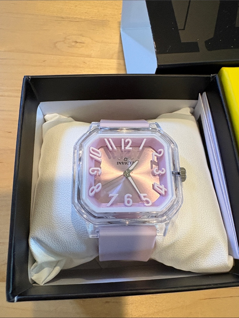 Invicta Pink Square Dial Women's Watch with Clear Accent Bezel - Picture 2 of 3